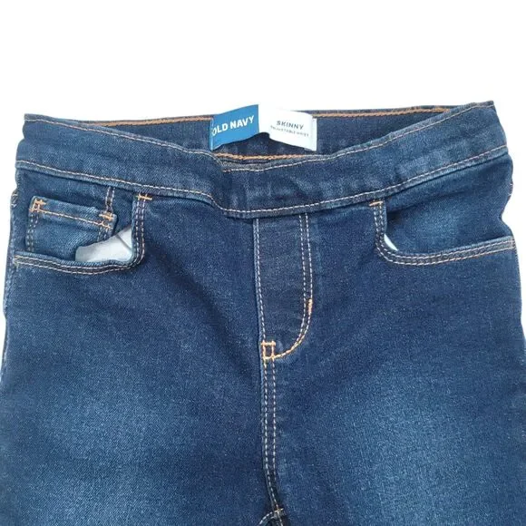 Old Navy Toddler Girl 5T Skinny Jeans Adjustable Waist Pull-On Dark Wash - Picture 5 of 8